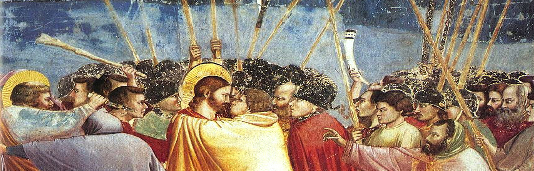 Giotto di Bondone, "Kiss of Judas." Scrovegni Chapel, Padua, south wall (1303-1306)